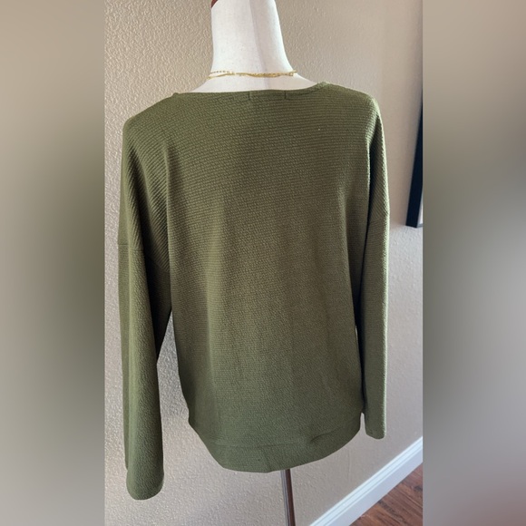 Front twist soft sweater in olive green - Picture 10 of 10